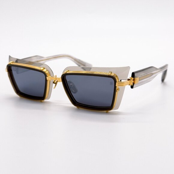 NEW BALMAIN ADMIRABLE BPS-130B UNISEX GREY/GOLD SUNGLASSES BALMAIN - Picture 5 of 16